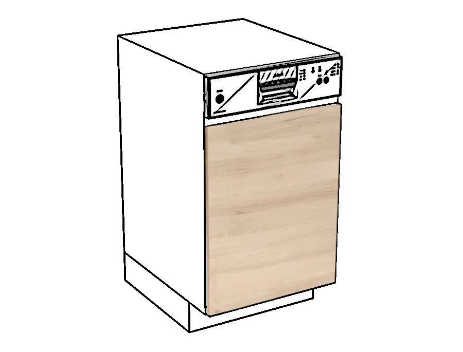 Kompakt-Küchen FZ 45 A – Geschirrspülerfront 45 cm